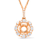 Diamond Pendant For 1ct Round Center