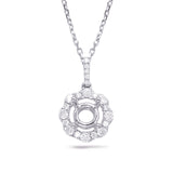 Diamond Pendant For 1ct Round Center