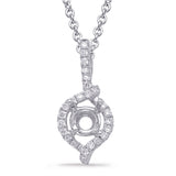 14 Kt White Gold Halo Pendants