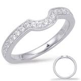 14 Kt White Gold Curved Bands