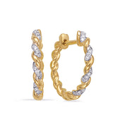 14 Kt Yellow Gold Diamond Earrings