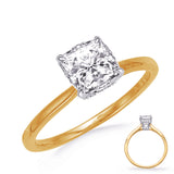 14 Kt Yellow & White Gold Halo - Hidden Engagement Rings