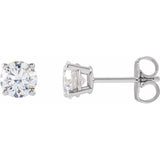 14K White 5mm :: 1 CTW Lab-Grown Diamond Earrings