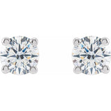 14K White 4mm :: 1/2 CTW Lab-Grown Diamond Earrings