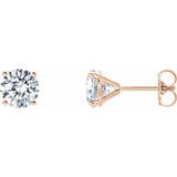 14K Rose 1/2 CTW Lab-Grown Diamond 4-Prong Stud Earrings