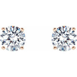 14K Rose 1/2 CTW Lab-Grown Diamond 4-Prong Stud Earrings