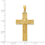 14k Satin Finish Crucifix Pendant