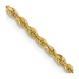 14K 22 Inch 2mm Diamond-cut Quadruple Rope Lobster Clasp Chain