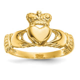 14k Polished Claddagh Ring