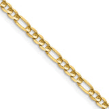 14K 20 inch 3mm Concave Open Figaro with Lobster Clasp Chain