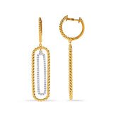White & Yellow Gold Diamond Earring