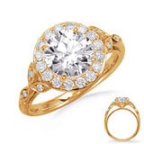 Yellow Gold Halo Engagement Ring