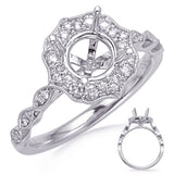 White Gold Halo Engagement Ring