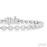 3 1/4 Ctw East-West Bezel Set Pear Cut Diamond Tennis Bracelet in 14K White Gold