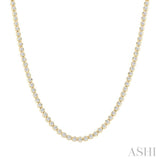 5 ctw Illusion Round Cut Diamond Eternity Tennis Necklace in 14K Yellow Gold