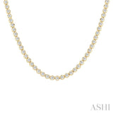 5 ctw Illusion Round Cut Diamond Eternity Tennis Necklace in 14K Yellow Gold