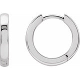 14K White Hinged 12 mm Hoop Earrings