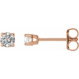 14K Rose 3/8 CTW Natural Diamond Earrings