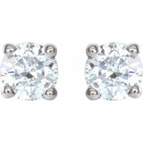 14K White 3/8 CTW Natural Diamond  Earrings