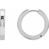 Platinum Hinged 18 mm Hoop Earrings