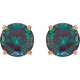 14K Rose 6 mm Lab-Grown Alexandrite Earrings