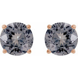 14K Rose 6 mm Natural Gray Spinel Earrings
