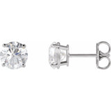 Platinum 6 mm Lab-Grown Ruby Earrings