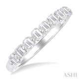 3/4 Ctw Half Eternity Emerald Cut Diamond Fashion Band in 14K White Gold