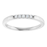 14K White .08 CTW Lab-Grown Diamond  French-Set Anniversary Band