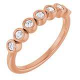 14K Rose 2 mm Round 1/5 CTW Natural Diamond Anniversary Band