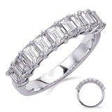 14 KT Emerald Cut Shape Emerad Cut Diamond Band