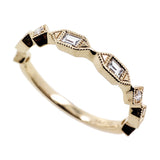 14 KT Baguette Shape Yellow Gold Matching Band