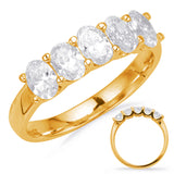 14 KT Oval Shape Yellow Gold Oval Diamond Band