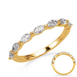 14 KT Marquise Shape Yellow Gold Diamond Marquise Band