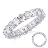 14 KT Oval Shape White Gold Oval Diamond Eternity Band