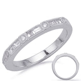 14 KT Baguette Shape White Gold Matching Band