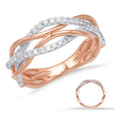 14 KT Rounds Shape Rose & White Gold Matching Band