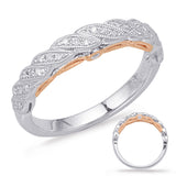14 KT Rounds Shape Rose & White Gold Matching Band