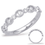 14 KT Rounds Shape White Gold Matching Band