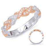 14 KT Rounds Shape Rose & White Gold Matching Band