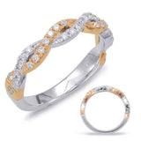 14 KT Rounds Shape White & Rose Gold Matching Band