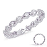 14 KT Rounds Shape White Gold Stackable Eternity Band