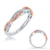 14 KT Rounds Shape White & Rose Gold Matching Band