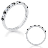 14 KT Black Diamonds Shape White Gold & Black Diamond Matching Band