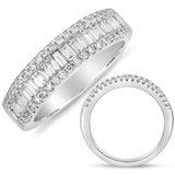 14 KT Baguette Shape White Gold Wedding Band
