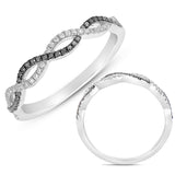 14 KT Black Diamonds Shape White Gold & Black Diamond Matching Band