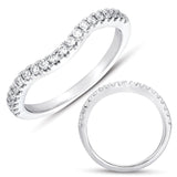14 KT Rounds Shape White Gold Curved Band