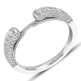 14 KT Rounds Shape White Gold Matching Band