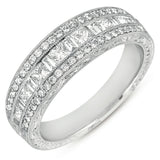 14 KT Baguette Shape White Gold Matching Band