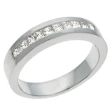 14 KT Princess Shape White Gold Diamond Band